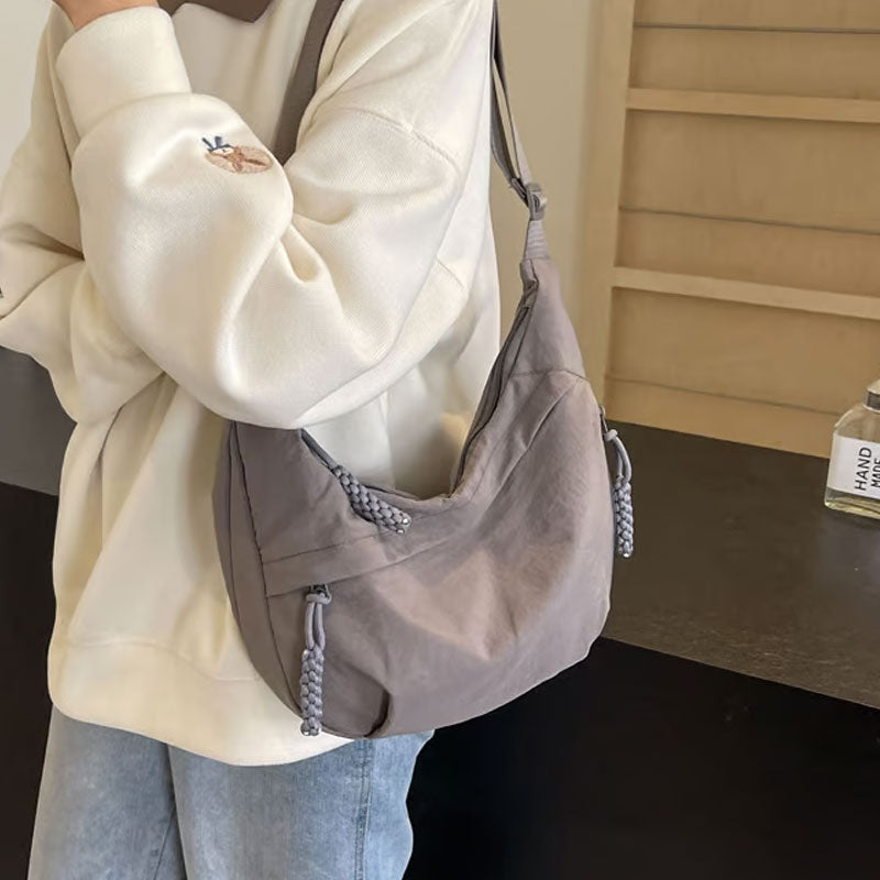 đ„đDammode EnfĂ€rgad Nylon Crossbody-VĂ€ska/đ„đWomen's Fashion Plain Color Nylon Crossbody Bag