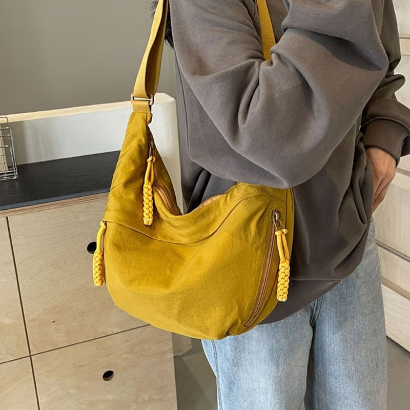 đ„đDammode EnfĂ€rgad Nylon Crossbody-VĂ€ska/đ„đWomen's Fashion Plain Color Nylon Crossbody Bag