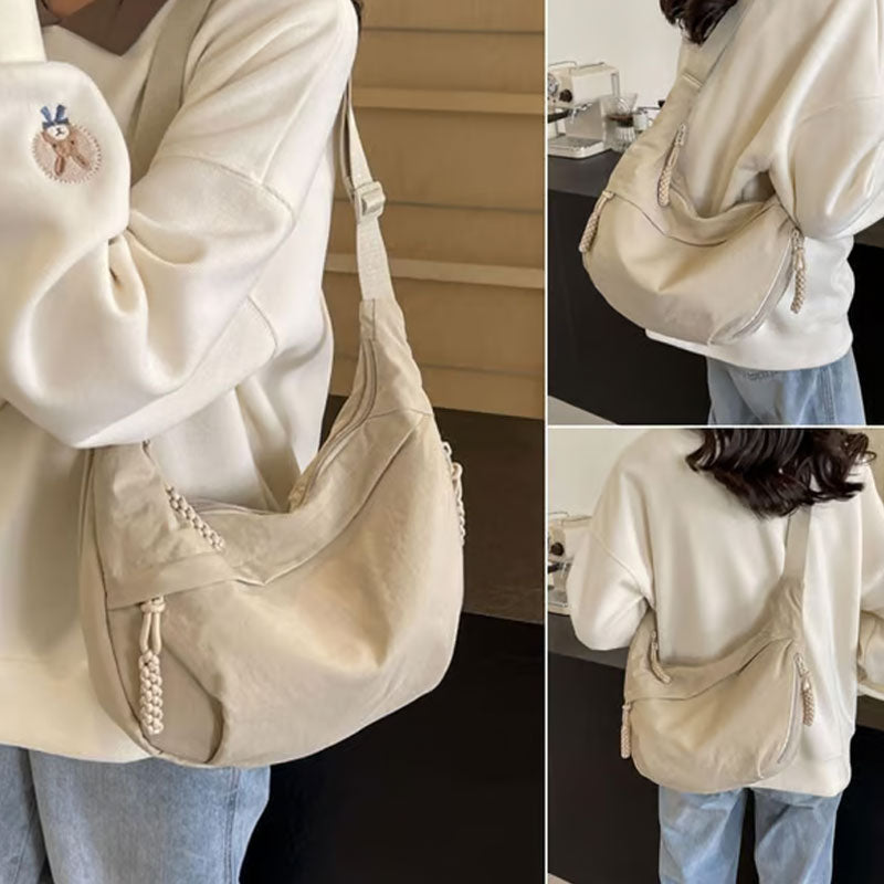 đ„đDammode EnfĂ€rgad Nylon Crossbody-VĂ€ska/đ„đWomen's Fashion Plain Color Nylon Crossbody Bag