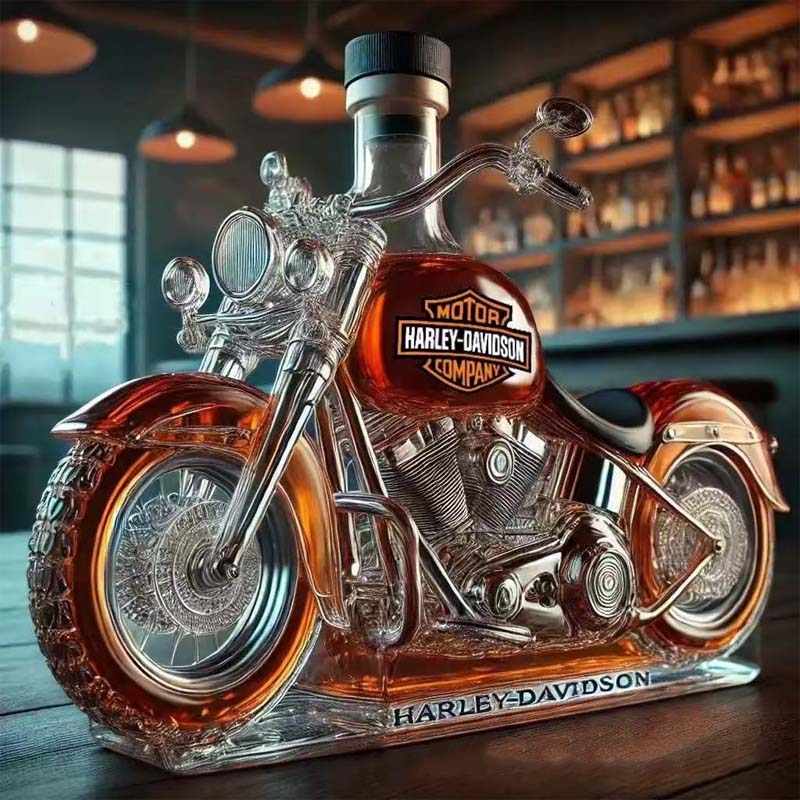 🥃🏍️Kreativ Motorcykelglasvinflaska