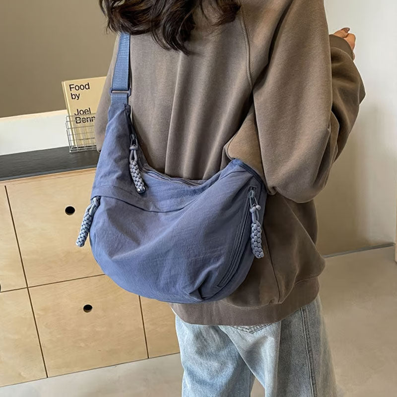 đ„đDammode EnfĂ€rgad Nylon Crossbody-VĂ€ska/đ„đWomen's Fashion Plain Color Nylon Crossbody Bag