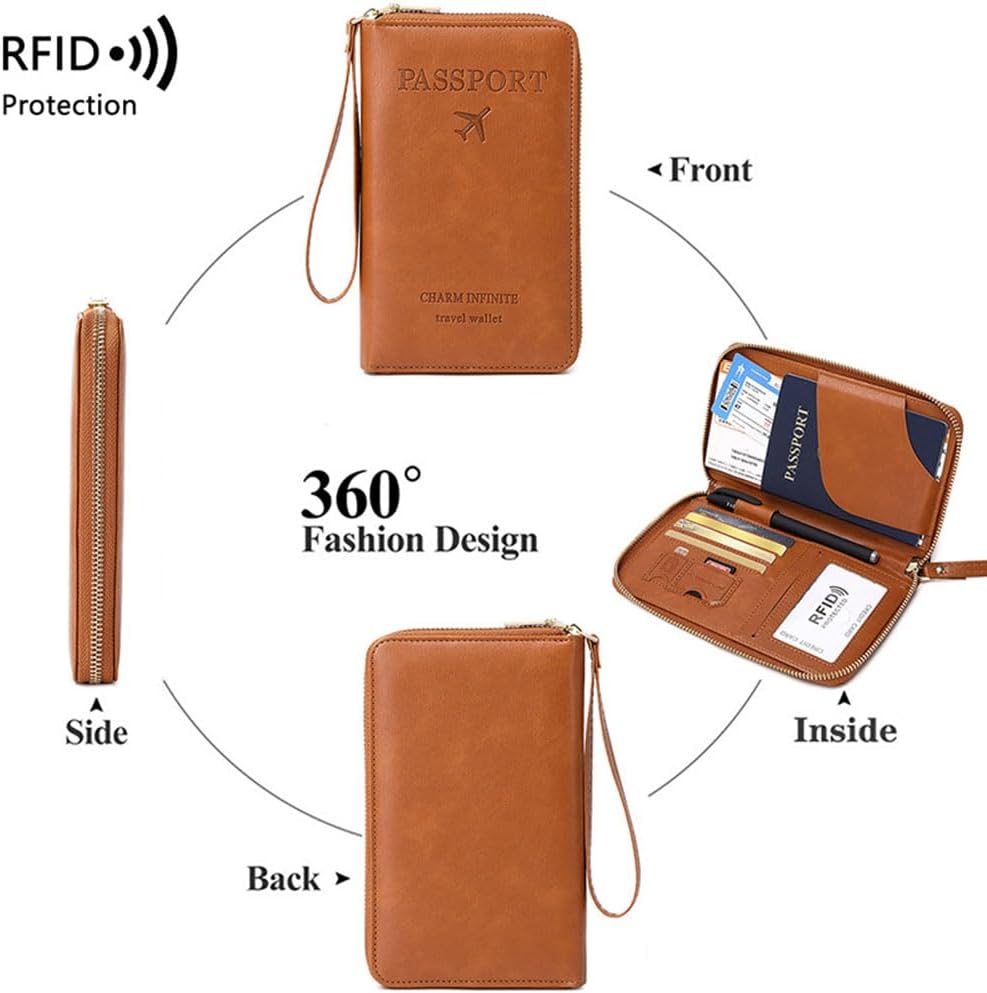 🏆RFID-passhållare för plånbok/passhållare med dragkedja