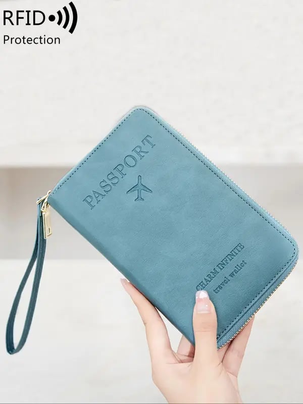 🏆RFID-passhållare för plånbok/passhållare med dragkedja