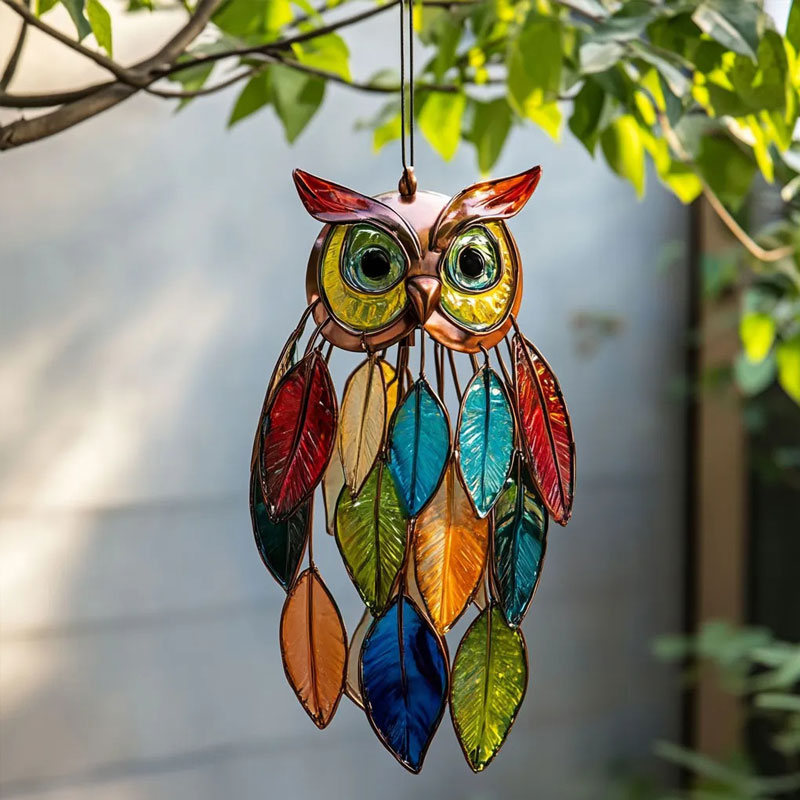 Färgade ugglehängen/Stained Owl Hangings