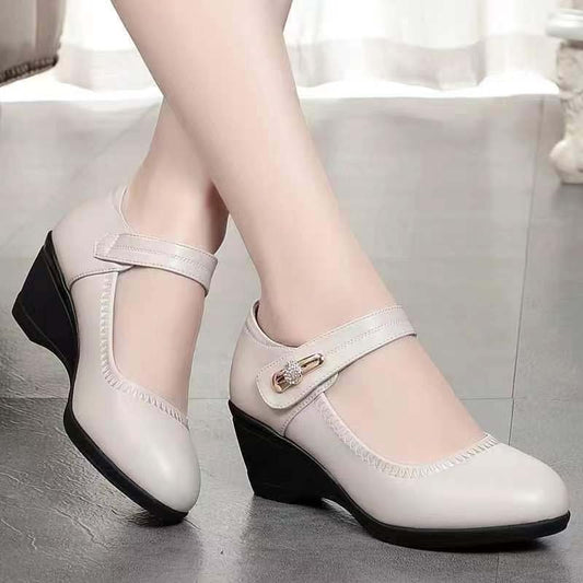 👠Nya Vår- Och Höstskor Med Mjuka, Halkfria Kilklackar För Medelålders Och Äldre Personer✨