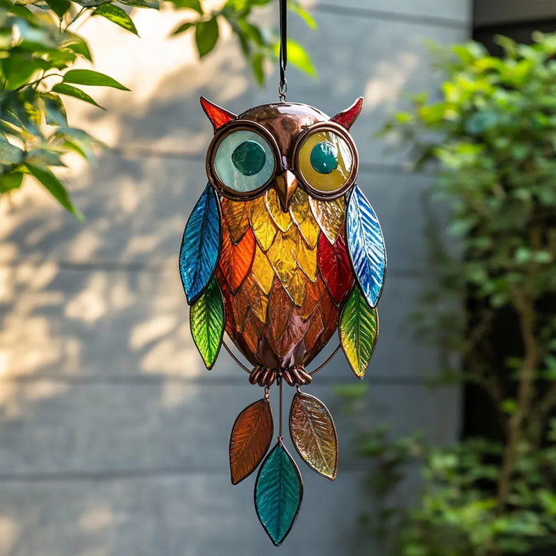 Färgade ugglehängen/Stained Owl Hangings