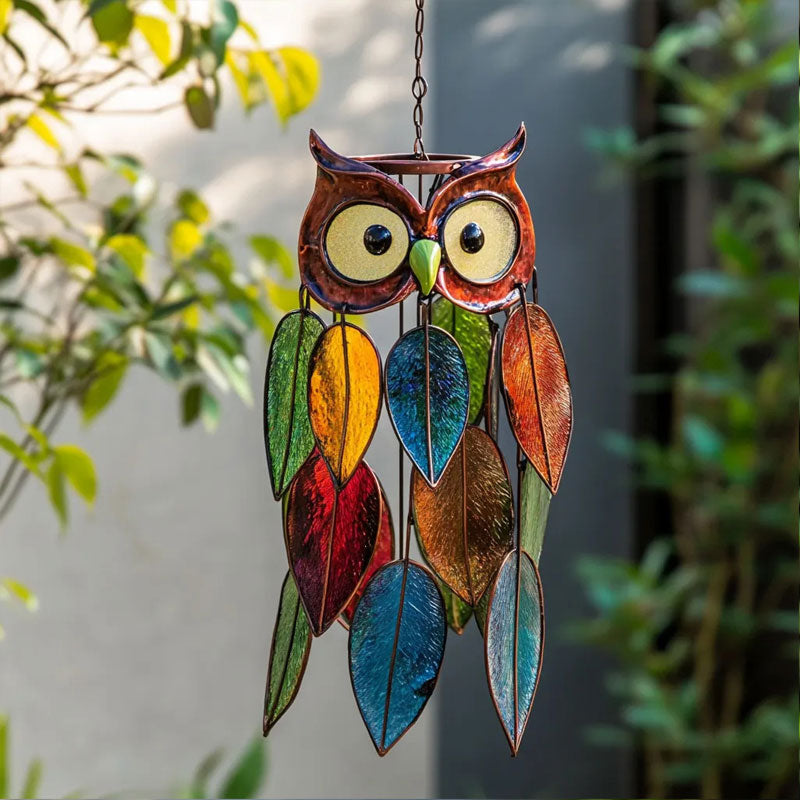 Färgade ugglehängen/Stained Owl Hangings
