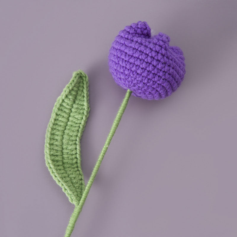 Single Tulip Hand-Woven Yarn Flower
