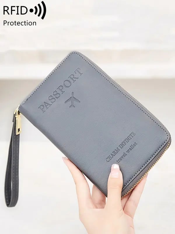 🏆RFID-passhållare för plånbok/passhållare med dragkedja