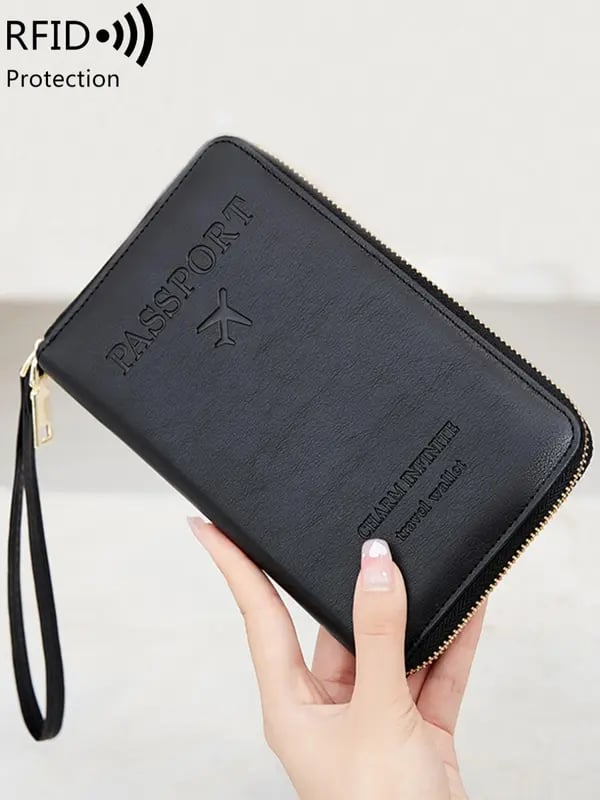 🏆RFID-passhållare för plånbok/passhållare med dragkedja