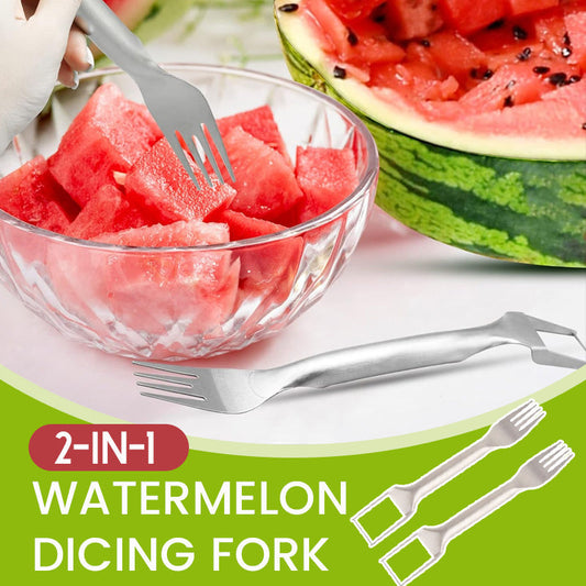 🍉2-i-1 vattenmelon tärningsgaffel
