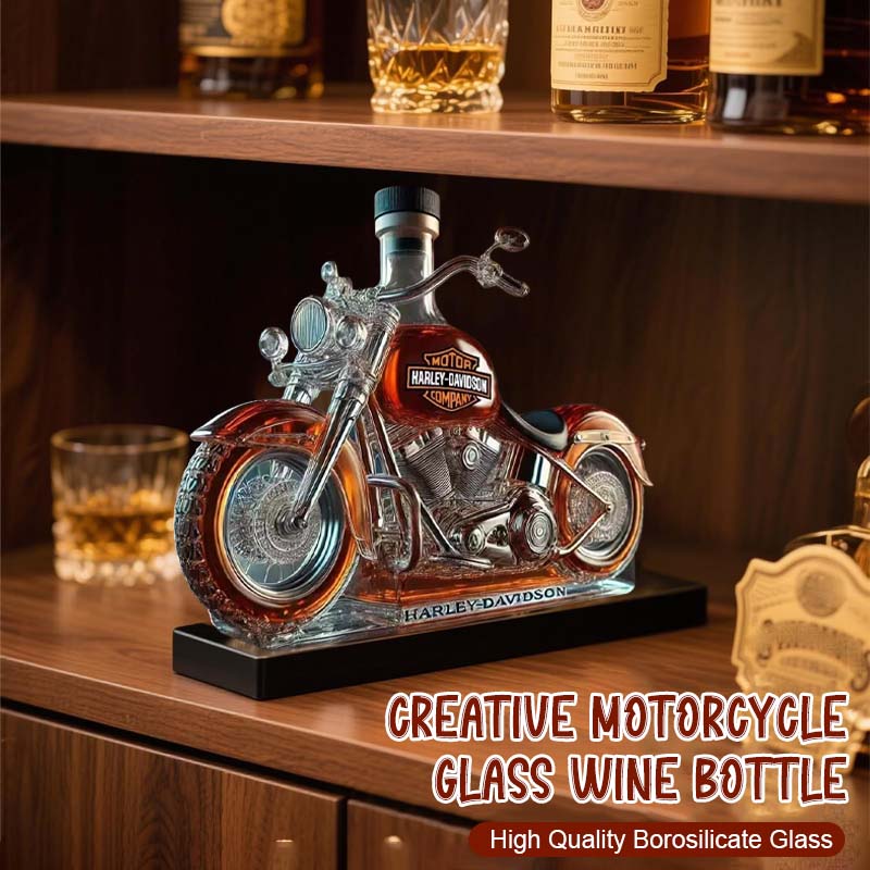 🥃🏍️Kreativ Motorcykelglasvinflaska