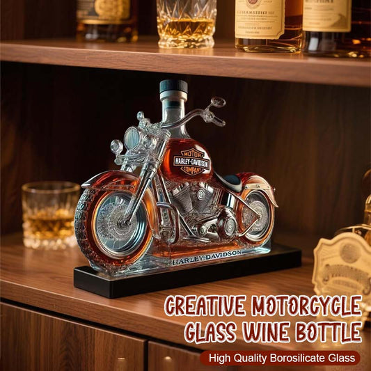 🥃🏍️Kreativ Motorcykelglasvinflaska