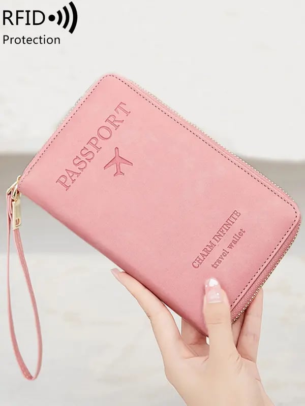 🏆RFID-passhållare för plånbok/passhållare med dragkedja