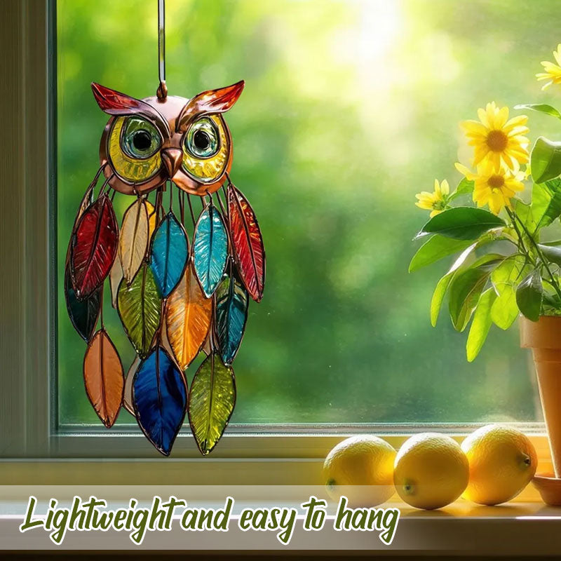 Färgade ugglehängen/Stained Owl Hangings