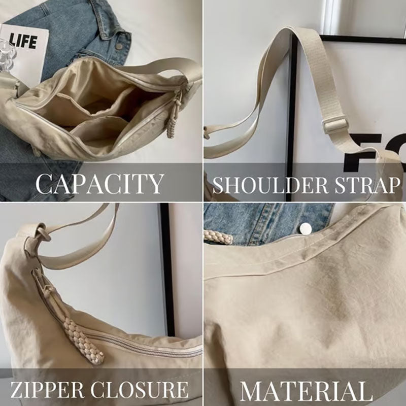 🔥🎒Dammode Enfärgad Nylon Crossbody-Väska/🔥🎒Women's Fashion Plain Color Nylon Crossbody Bag