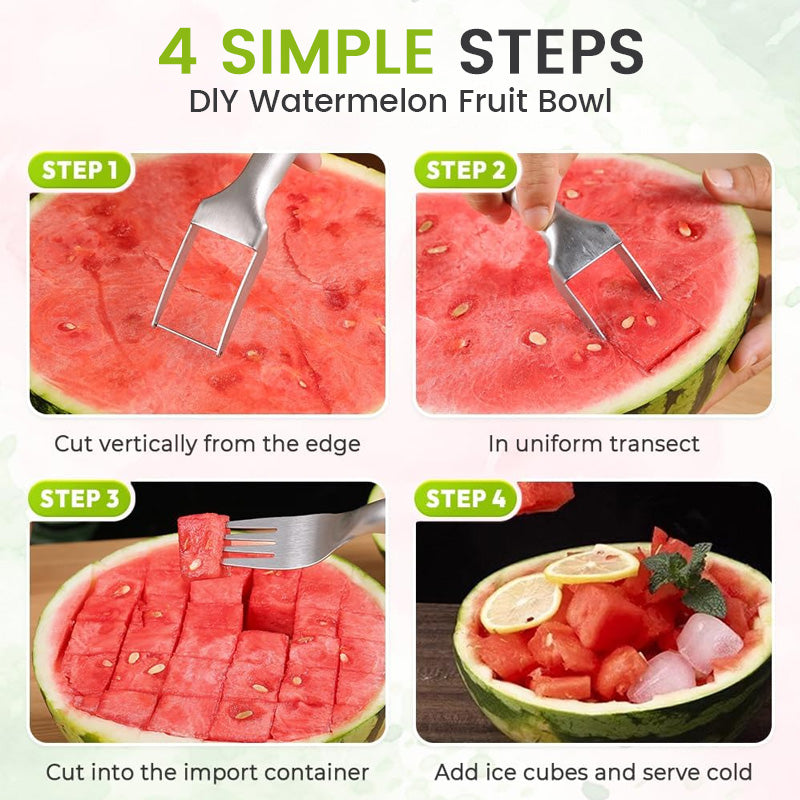 🍉2-i-1 vattenmelon tärningsgaffel