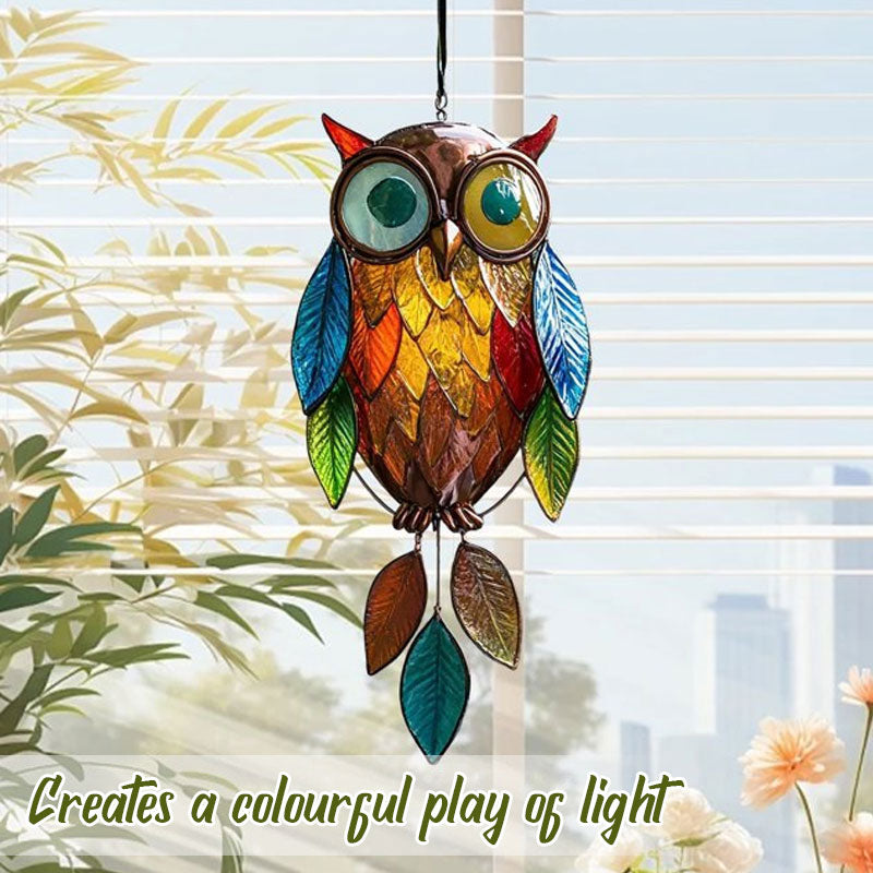 Färgade ugglehängen/Stained Owl Hangings