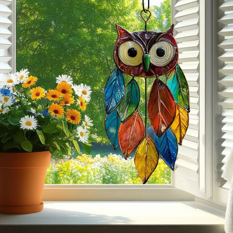 Färgade ugglehängen/Stained Owl Hangings