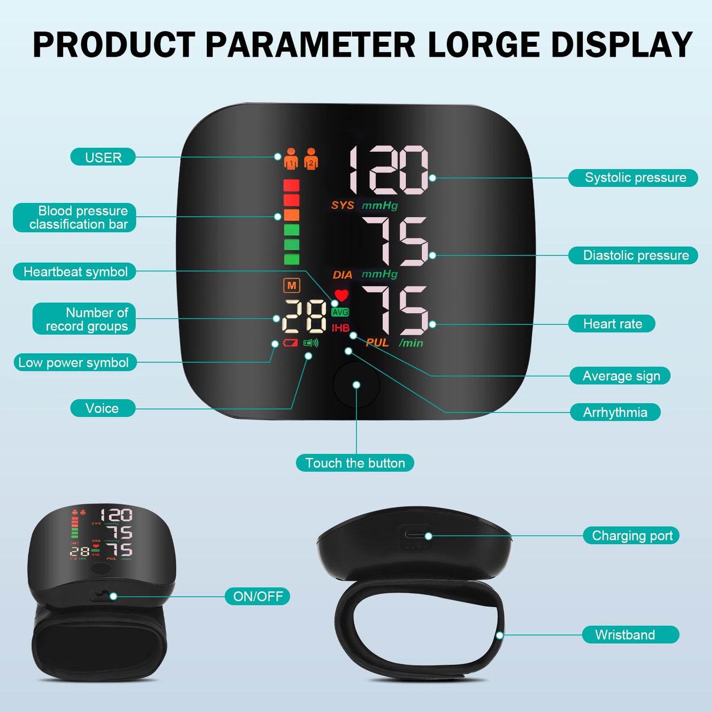 Blodtrycksmätare i Fickformat: Armband