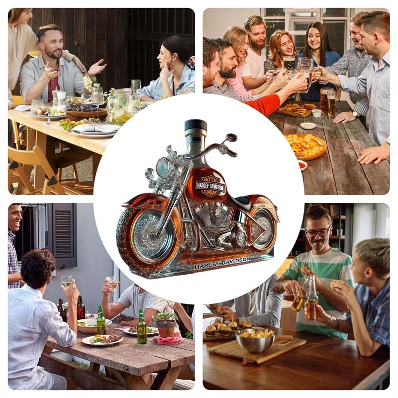 🥃🏍️Kreativ Motorcykelglasvinflaska