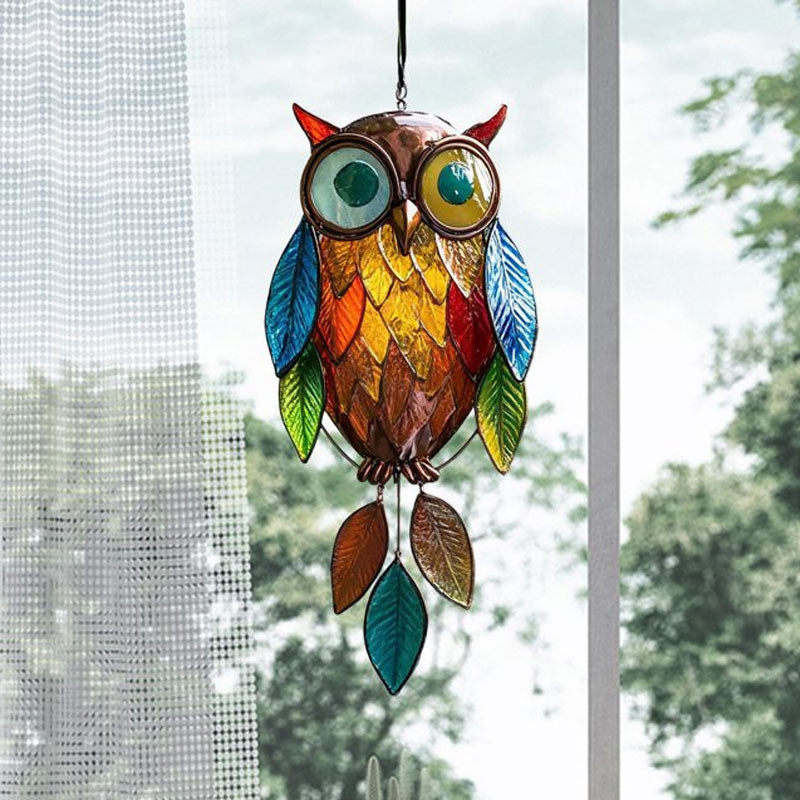Färgade ugglehängen/Stained Owl Hangings