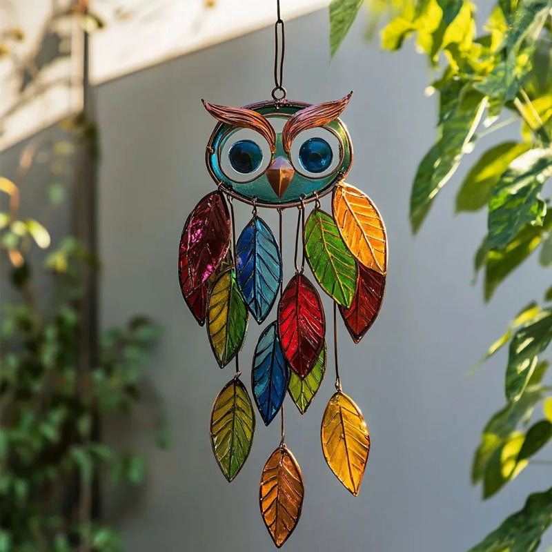 Färgade ugglehängen/Stained Owl Hangings