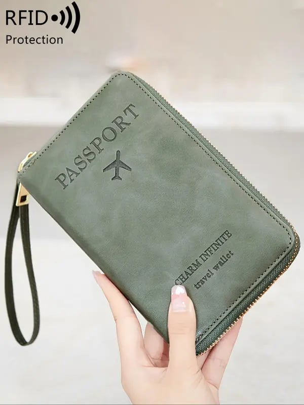 🏆RFID-passhållare för plånbok/passhållare med dragkedja