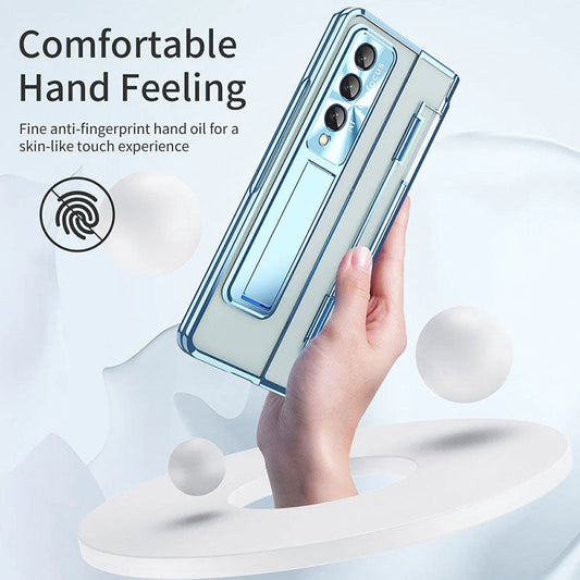 Armor Phantom Transparent Frosted Stand Hinge Phone Case For Samsung Galaxy Z Fold3 Fold4 5G With Screen Protectro🔥Buy 2 Free Shipping🔥